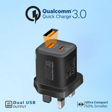 Load image into Gallery viewer, Promate 25W Dual Port Adapter Combo with 60W Fast Charging USB-C Cable
