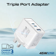 Load image into Gallery viewer, PROMATE 45W Power Delivery GaNFast™ Charger with Quick Charge 3.0
