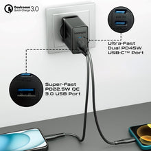 Load image into Gallery viewer, PROMATE 45W Power Delivery GaNFast™ Charger with Quick Charge 3.0
