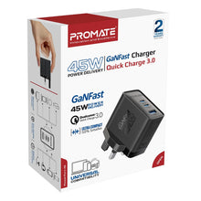 Load image into Gallery viewer, PROMATE 45W Power Delivery GaNFast™ Charger with Quick Charge 3.0
