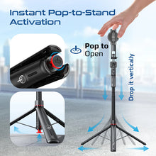 Load image into Gallery viewer, Promate 360° Ai Face Tracking Telescopic Selfie Stick with Auto Pop open Tripod Base
