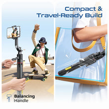 Load image into Gallery viewer, Promate 360° Ai Face Tracking Telescopic Selfie Stick with Auto Pop open Tripod Base
