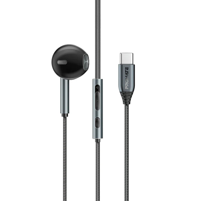 Promate High Fidelity USB-C ENC Mono Wired Earphone