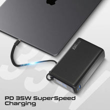 Load image into Gallery viewer, Promate 20000Mah Power Bank With Built-In Usb-C Cable, 35W Pd Fast Charging Portable Charger With Tft Smart Display, 3-Port, Usb-C, Usb-A For Ipad, Iphone 17/16 Series, Samsung S26 Ultra, Airpods More
