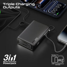 Load image into Gallery viewer, Promate 20000Mah Power Bank With Built-In Usb-C Cable, 35W Pd Fast Charging Portable Charger With Tft Smart Display, 3-Port, Usb-C, Usb-A For Ipad, Iphone 17/16 Series, Samsung S26 Ultra, Airpods More
