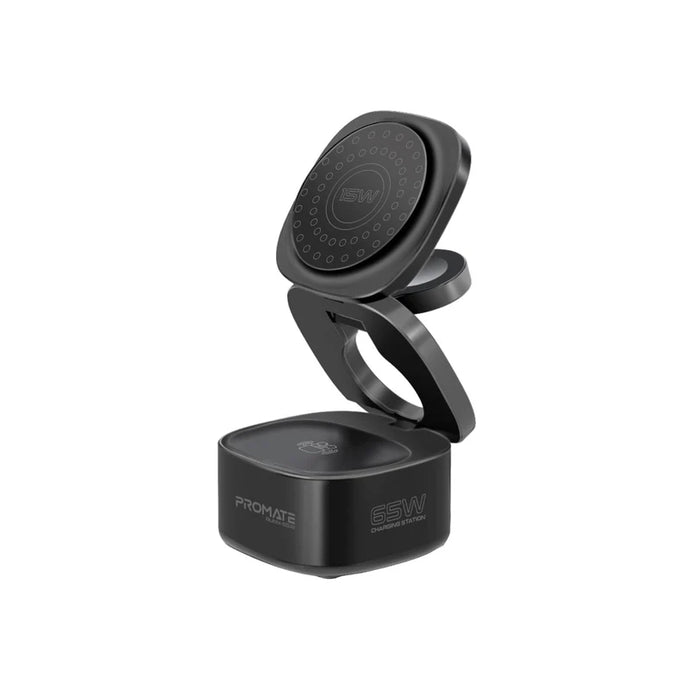 Promate 65W GaNFast™ Foldable MagSafe Compatible Wireless Charging Station
