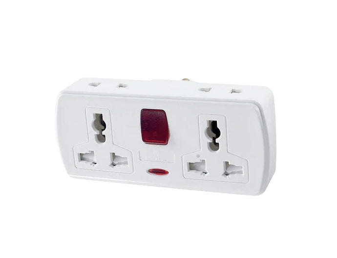Samra Plus Universal 2-Way Socket Adapter with 13A Capacity and Surge ...