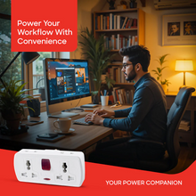 Load image into Gallery viewer, Samra Plus Universal 2-Way Socket Adapter with 13A Capacity and Surge Protection
