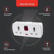 Load image into Gallery viewer, Samra Plus Universal 2-Way Socket Adapter with 13A Capacity and Surge Protection
