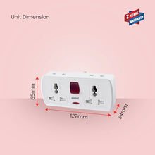 Load image into Gallery viewer, Samra Plus Universal 2-Way Socket Adapter with 13A Capacity and Surge Protection
