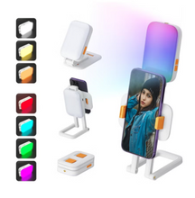 Load image into Gallery viewer, D2 Pro LED Live Streaming Light 2700-6500K - 1000mAh Rechargeable, RGB Video Camera Light with Stand
