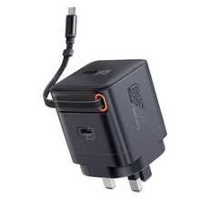Load image into Gallery viewer, Promate GaNFast charging Adapter Retractable USB-C Cable 65w

