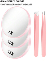 Load image into Gallery viewer, 10X Magnifying Mirror, Small Magnifying Mirror With Suction Cup And Tweezers
