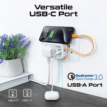 Load image into Gallery viewer, promate Multi-Function AC Socket Charger with Built-In 20W PD USB-C Cable
