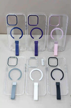 Load image into Gallery viewer, iPhone case with clear Magnetic Protection Case Hanging Rope Finger
