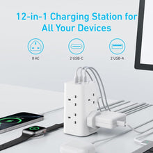 Load image into Gallery viewer, Anker 12 in 1 Multi  20W USB C Fast Charging Power Strip - Black

