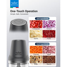 Load image into Gallery viewer, BRAVE Mini Electric Food Chopper 500ml 400W Motor with 4 Blades
