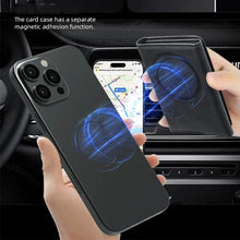 Load image into Gallery viewer, Simple Foldable PU Leather Credit Card Holder for iPhone Solid Magnetic Phone Wallet
