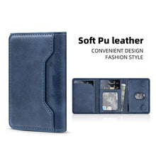 Load image into Gallery viewer, Simple Foldable PU Leather Credit Card Holder for iPhone Solid Magnetic Phone Wallet
