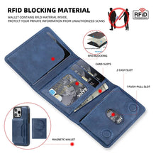 Load image into Gallery viewer, Simple Foldable PU Leather Credit Card Holder for iPhone Solid Magnetic Phone Wallet
