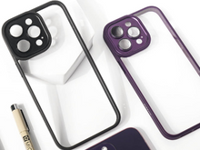 Load image into Gallery viewer, Clear silicone cover colored edges for iphone
