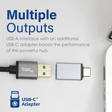Load image into Gallery viewer, promate Aluminium Alloy Powered USB Hub • 7 USB 3.0 Ports • USB-C Adaptor • 5Gbps Transfer Rate • Data &amp; Charge
