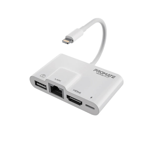Promate 4-in-1 Multimedia Hub With Lightning Connector