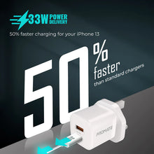 Load image into Gallery viewer, Promate 33W Power Delivery GaNFast™ Charging Adapter
