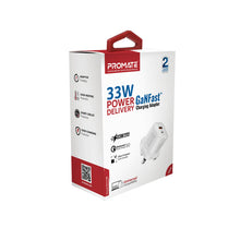 Load image into Gallery viewer, Promate 33W Power Delivery GaNFast™ Charging Adapter
