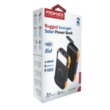 Load image into Gallery viewer, Promate 10000mAh Rugged EcoLight Solar Power Bank
