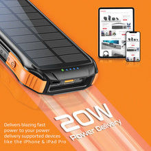 Load image into Gallery viewer, Promate 10000mAh Rugged EcoLight Solar Power Bank
