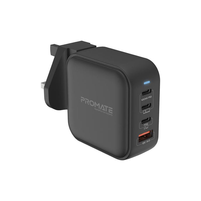 Promate 100W Power Delivery GaNFast™ Charger with Quick Charge 3.0