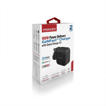 Load image into Gallery viewer, Promate 100W Power Delivery GaNFast™ Charger with Quick Charge 3.0
