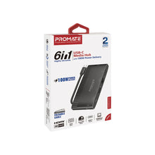Load image into Gallery viewer, Promate 6-in-1 Highly Versatile USB-C Media Hub with 100W Power Delivery
