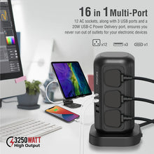 Load image into Gallery viewer, promate 16-in-1 Multi-Socket Surge Protected Power Tower
