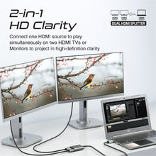 Load image into Gallery viewer, Promate 2-in-1 HDMI Splitter With 1m Cable Dual HDMIOutputs
