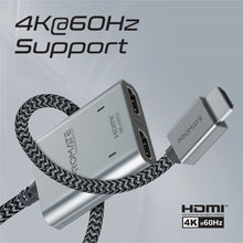 Load image into Gallery viewer, Promate 2-in-1 HDMI Splitter With 1m Cable Dual HDMIOutputs
