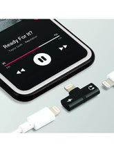 Load image into Gallery viewer, Promate Lightning Splitter Adapter Premium 2in1 Lightning To Headphone Audio And Sync Charging Jack Connector
