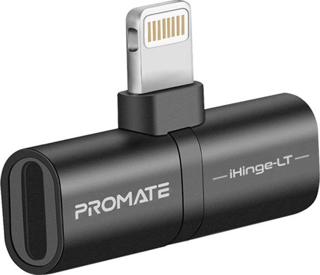 Promate Lightning Splitter Adapter Premium 2in1 Lightning To Headphone Audio And Sync Charging Jack Connector