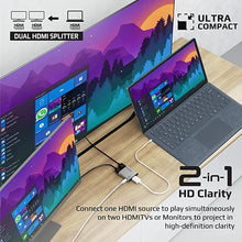 Load image into Gallery viewer, Promate HDMI Splitter with Ultra HD 4k 60Hz Resolution, Dual HDMI Ports and Compact Design, MediaSplit-C2
