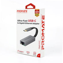 Load image into Gallery viewer, promate High Speed USB-C to Gigabit Ethernet Adapter
