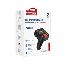 Load image into Gallery viewer, Promate  FM Transmitter Kit with Handsfree Quick Charge 3.0

