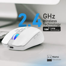 Load image into Gallery viewer, Promate 2.4GHz Wireless Ergonomic Optical Mouse with LED Rainbow Lights
