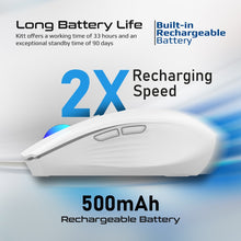 Load image into Gallery viewer, Promate 2.4GHz Wireless Ergonomic Optical Mouse with LED Rainbow Lights
